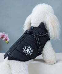 Dog Winter Jacket with Harness Warm Pet Coat for Outdoor Walking