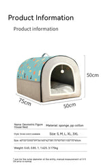Large Dog House Kennel Indoor Outdoor PEt Bed with Cushon