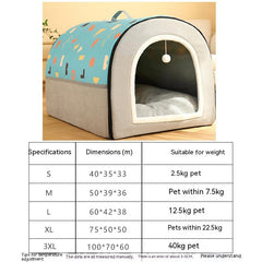 Large Dog House Kennel Indoor Outdoor PEt Bed with Cushon