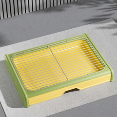 Drawer-Style Dog Potty Tray with Wire Grid