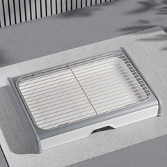 Drawer-Style Dog Potty Tray with Wire Grid