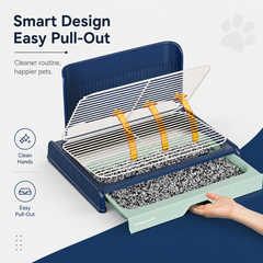 Drawer-Style Dog Potty Tray with Wire Grid