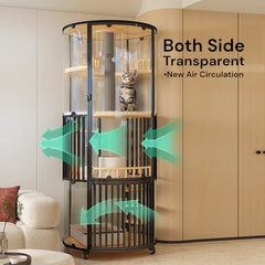 MiaoZan Premium Glass Cat Villa - 360° Series