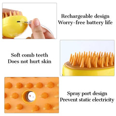 3 in 1 Cat Brush with Mist Spray Pet Deshedding Grooming Brush