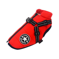 Dog Winter Jacket with Harness Warm Pet Coat for Outdoor Walking