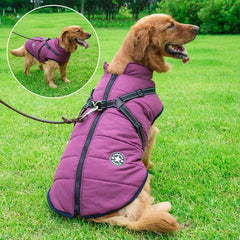 Dog Winter Jacket with Harness Warm Pet Coat for Outdoor Walking
