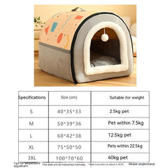 Large Dog House Kennel Indoor Outdoor PEt Bed with Cushon