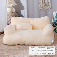 Warm Flannel Cat Sofa Bed Soft Plush Pet Sleeping Couch