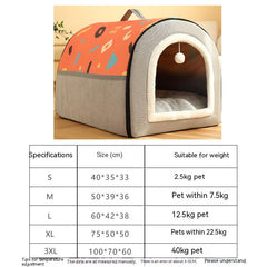 Large Dog House Kennel Indoor Outdoor PEt Bed with Cushon
