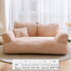 Warm Flannel Cat Sofa Bed Soft Plush Pet Sleeping Couch