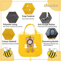 Canvas Pet Carrier Bag Bee Shape Sling Bag for Small Dogs Cats