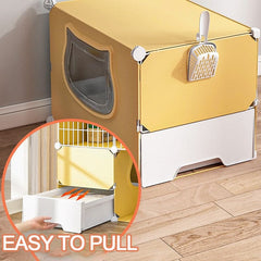 Cat Villa with CageLitter Box Multi-Level Pet Playpen Metal