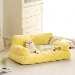 Fluffy Pet Sofa Bed Small Medium Cat Dog Couch Washable 15lbs