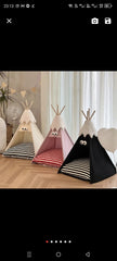 Winter Tent Pet Nest Wooden Cat Bed with Cushion