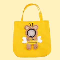Canvas Pet Carrier Bag Bee Shape Sling Bag for Small Dogs Cats