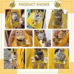 Canvas Pet Carrier Bag Bee Shape Sling Bag for Small Dogs Cats