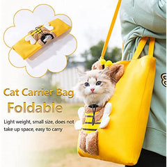 Canvas Pet Carrier Bag Bee Shape Sling Bag for Small Dogs Cats