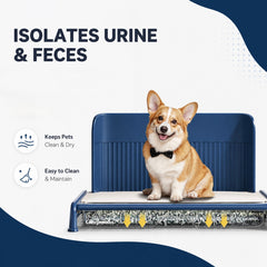 Drawer-Style Dog Potty Tray with Wire Grid