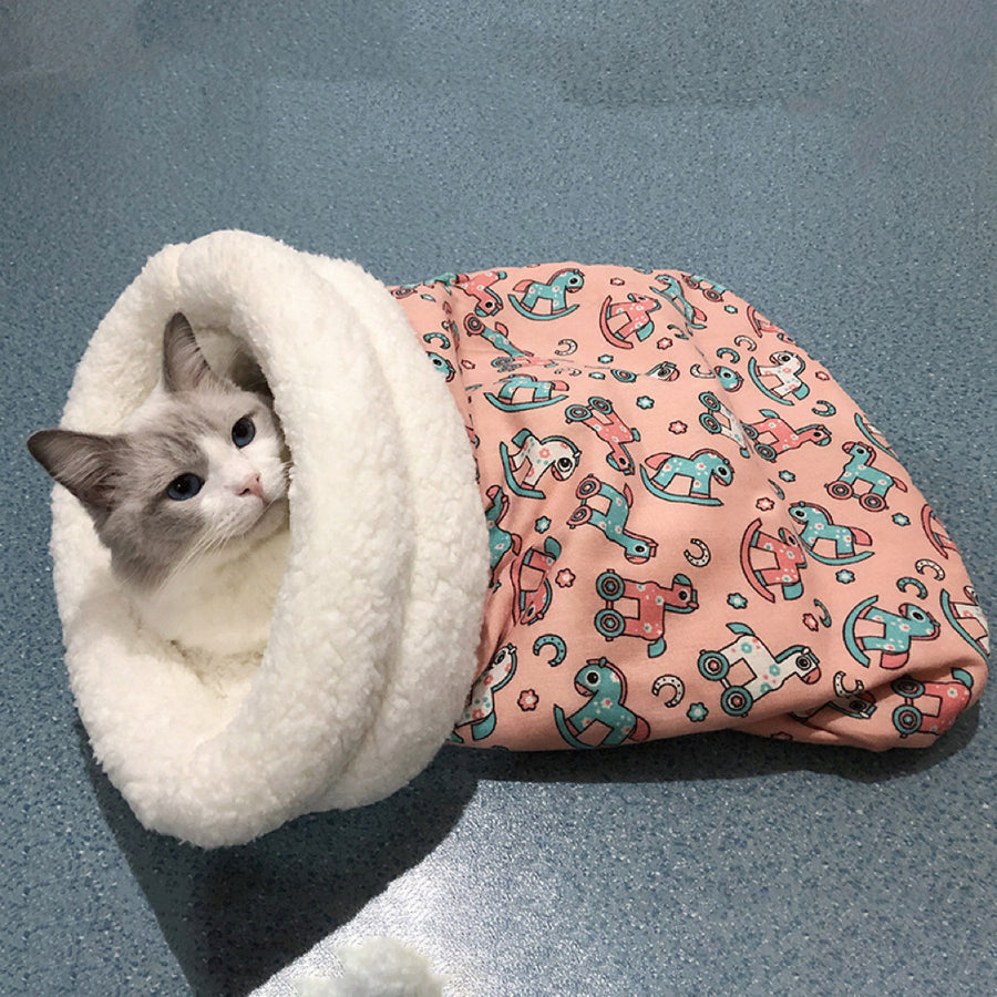 Cat Sleeping Bag Cozy Pet Bed for Cats Indoor Resting Nest