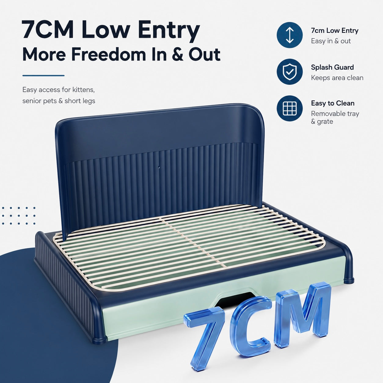 Drawer-Style Dog Potty Tray with Wire Grid