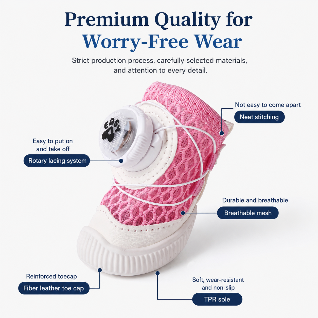 Dog Shoes with Rotating Buckle & Lights