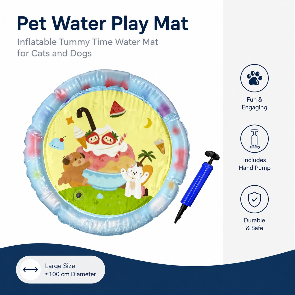 Pet Inflatable Water Play Mat