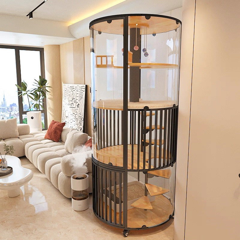 MiaoZan Premium Glass Cat Villa - 360° Series