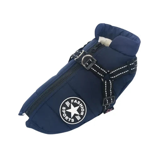 Dog Winter Jacket with Harness Warm Pet Coat for Outdoor Walking