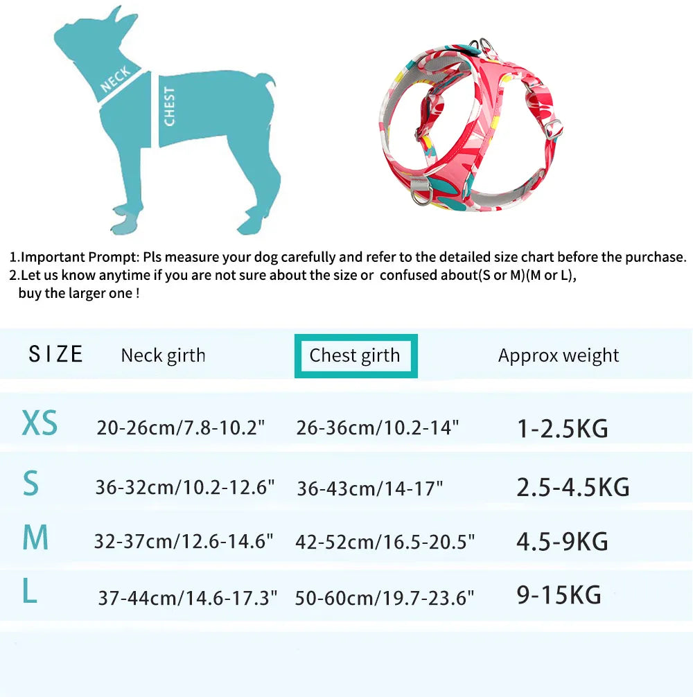 Adjustable Dog Cat Harness Vest No-Choke Pet Walking Harness