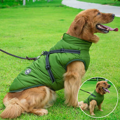 Dog Winter Jacket with Harness Warm Pet Coat for Outdoor Walking