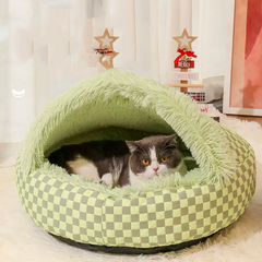 Diamond Quilt Pet Nest Soft Cozy Bed for Cats & Dogs