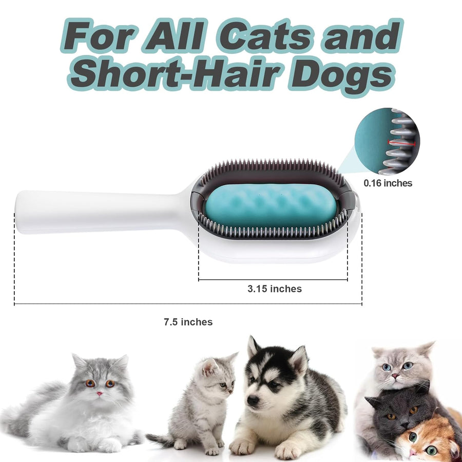 2-in-1 Pet Hair Cleaning Brush Dog Cat Grooming & Hair Removal Tool