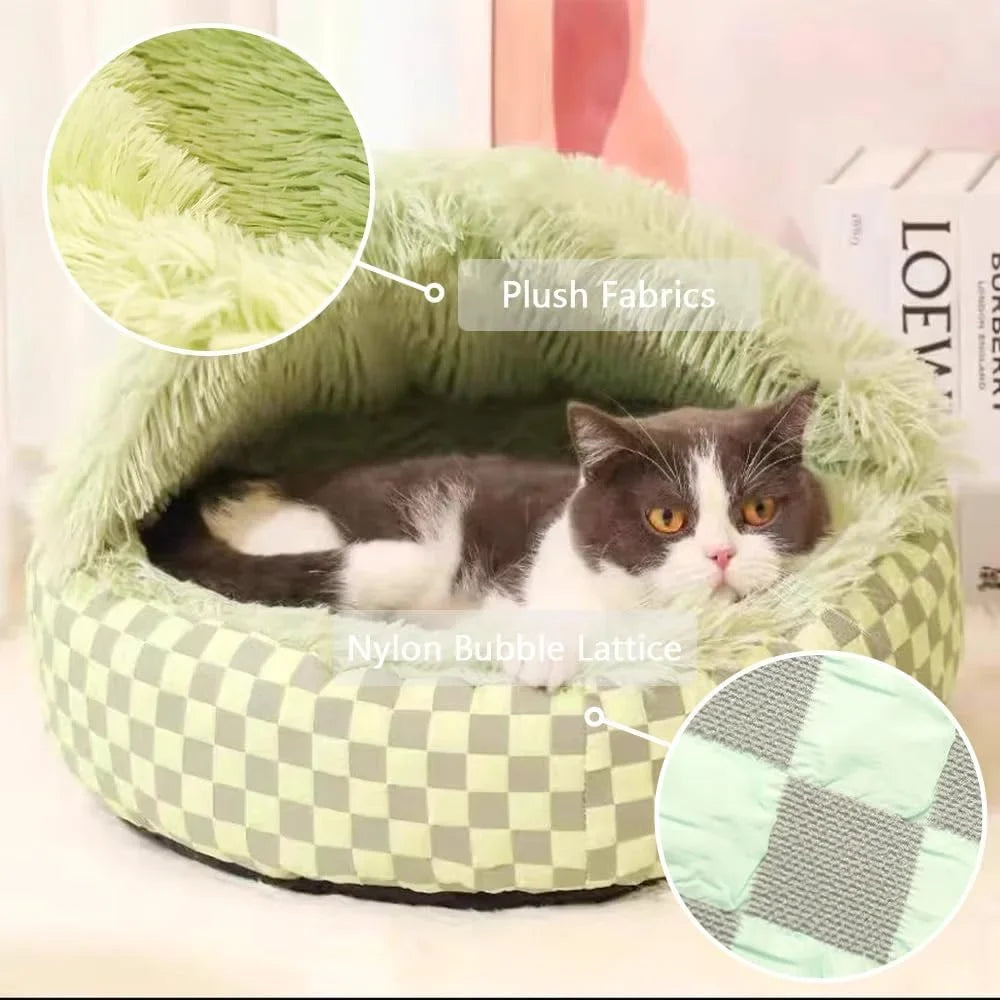 Diamond Quilt Pet Nest Soft Cozy Bed for Cats & Dogs