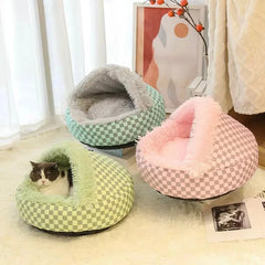 Diamond Quilt Pet Nest Soft Cozy Bed for Cats & Dogs
