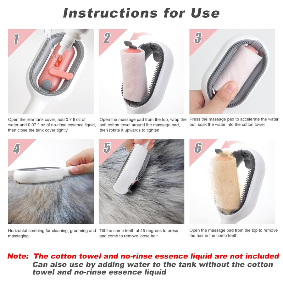 2-in-1 Pet Hair Cleaning Brush Dog Cat Grooming & Hair Removal Tool